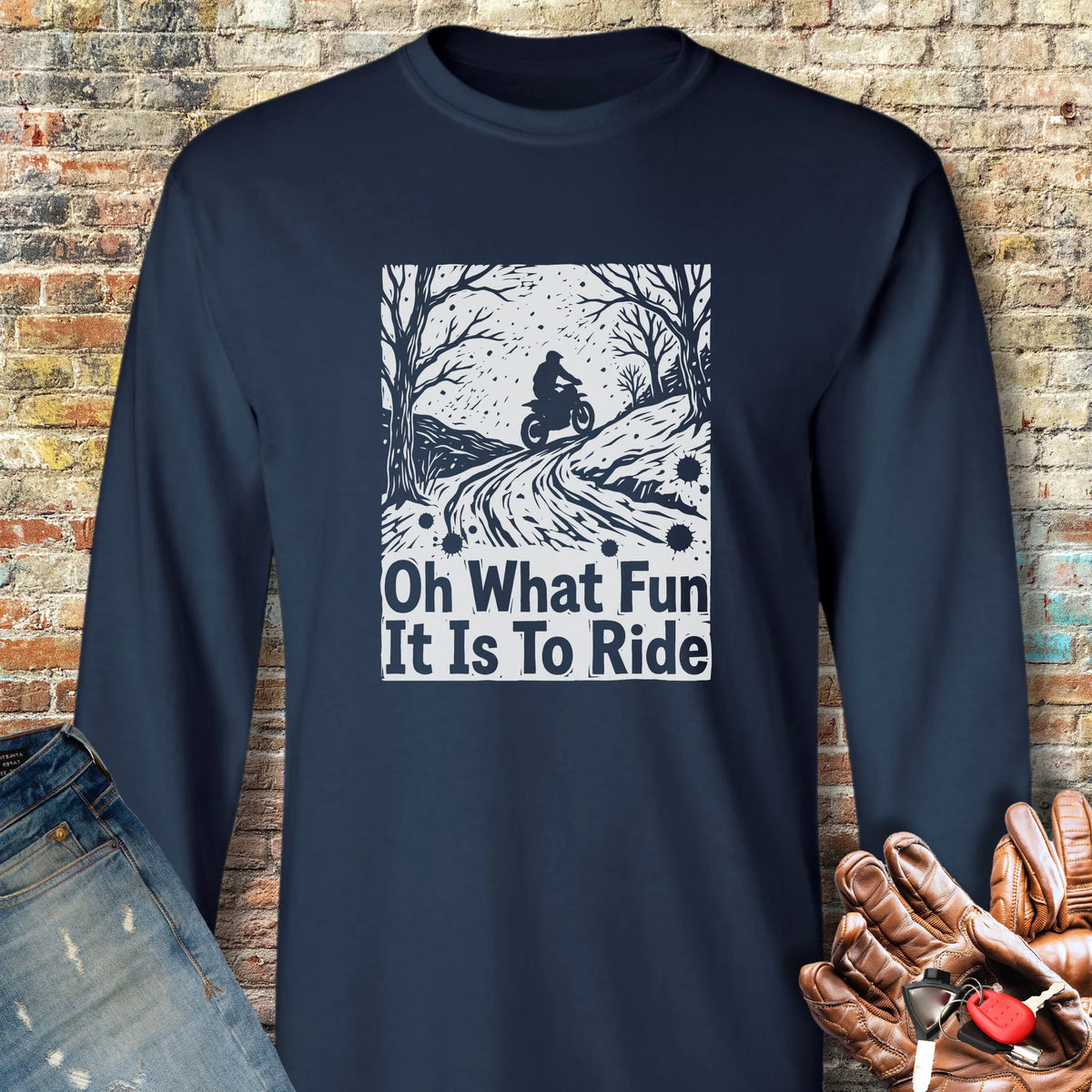 Midwinter Rider Long Sleeve T-Shirt - Navy