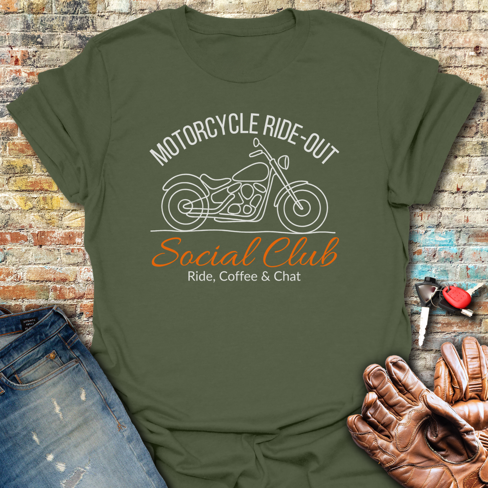 Ride-Out Social Club T-Shirt - Military Green
