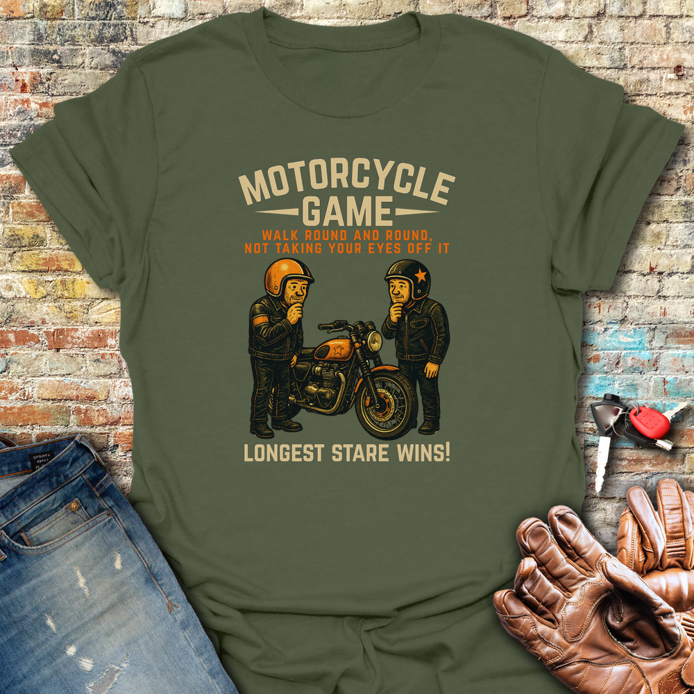 Motorcycle Game T-Shirt - Military Green