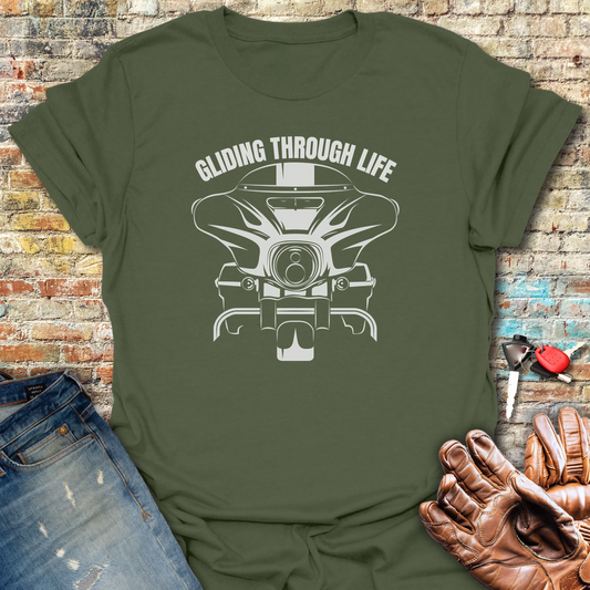 Gliding Through Life T-Shirt - Military Green