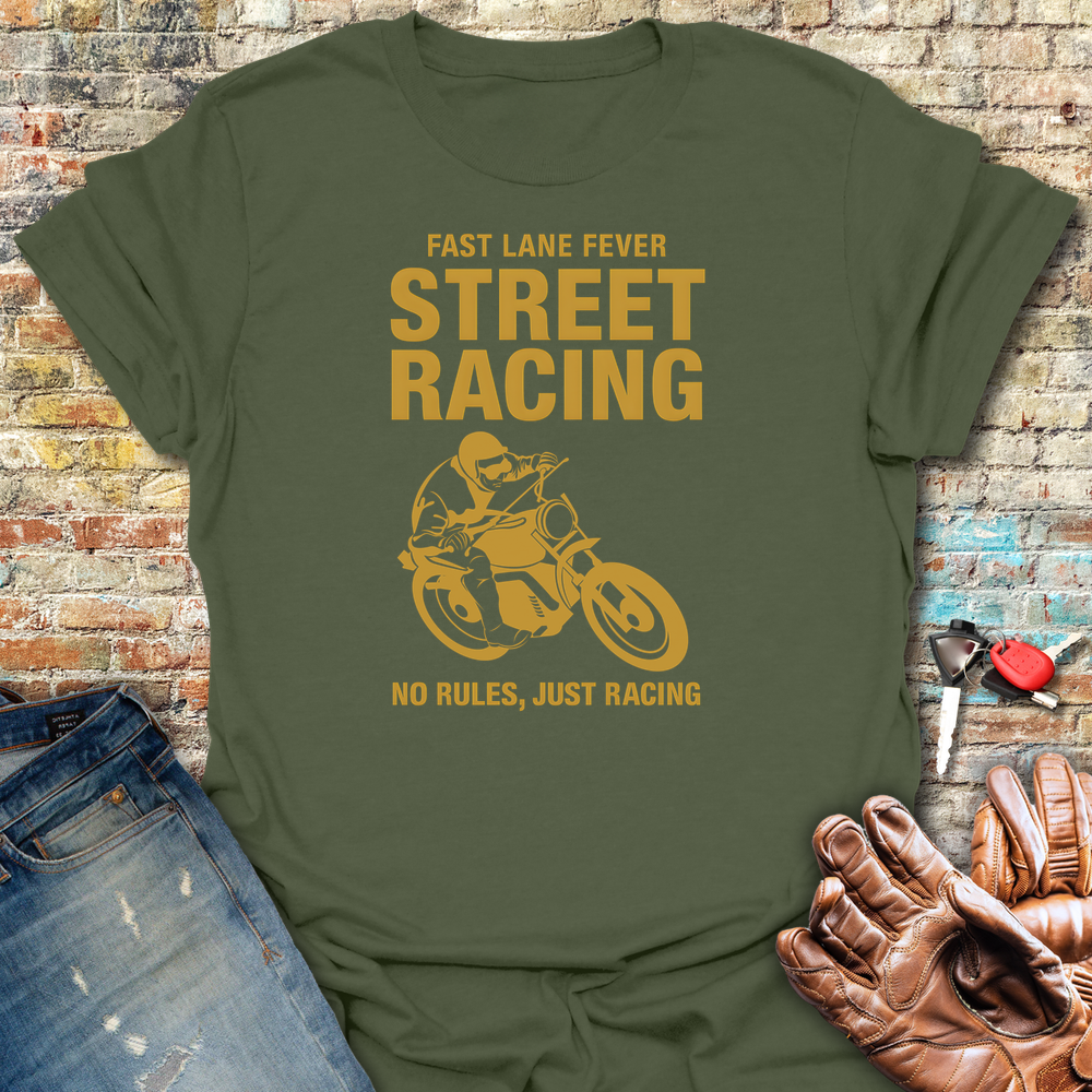 Street Racing T-Shirt - Military Green