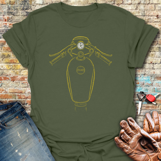Cafe Racer Tank T-Shirt - Military Green