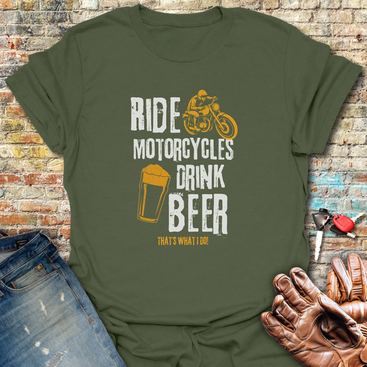 Drink Beer T-Shirt - Military Green