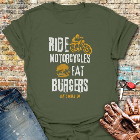 Eat Burgers T-Shirt - Military Green