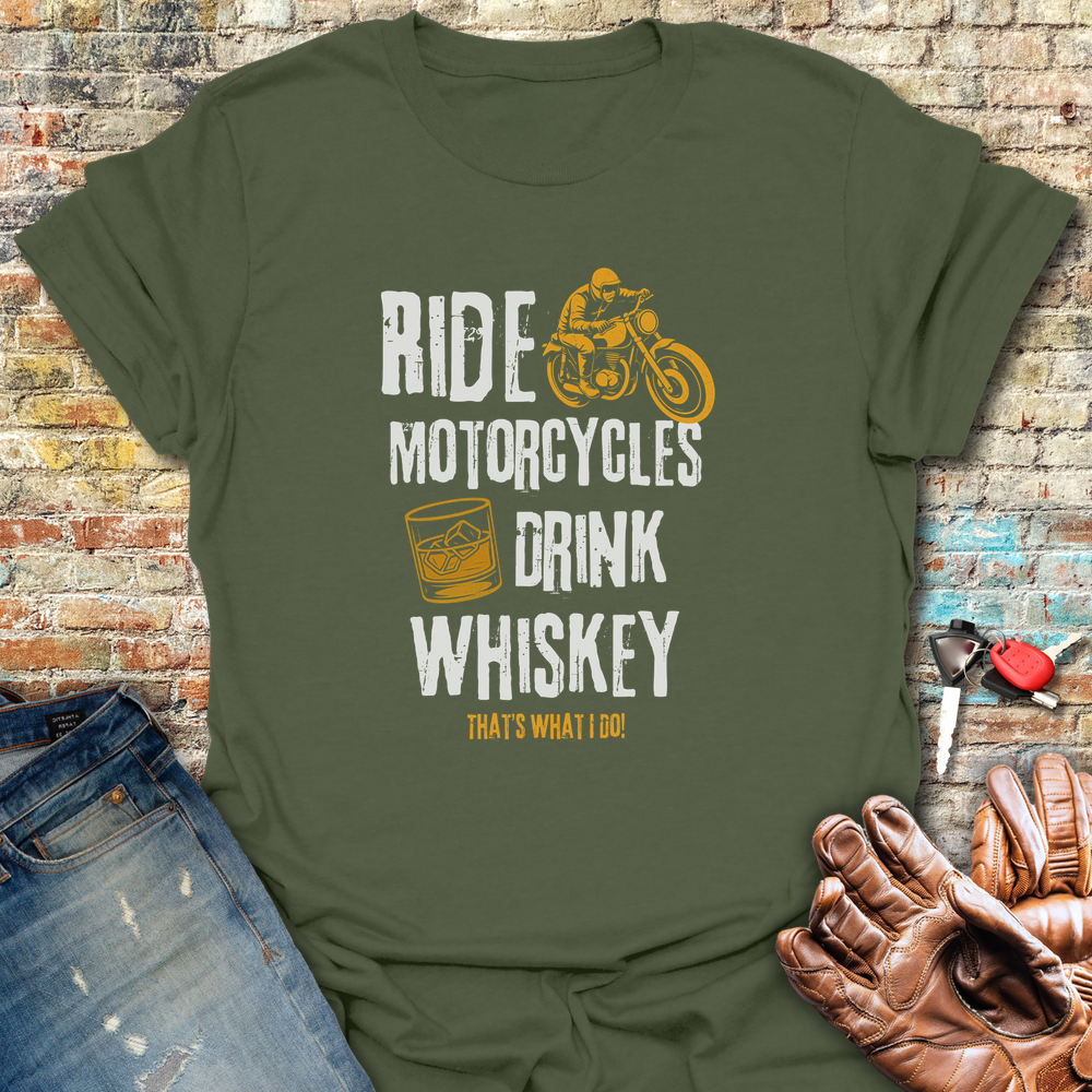 Drink Whiskey T-Shirt - Military Green