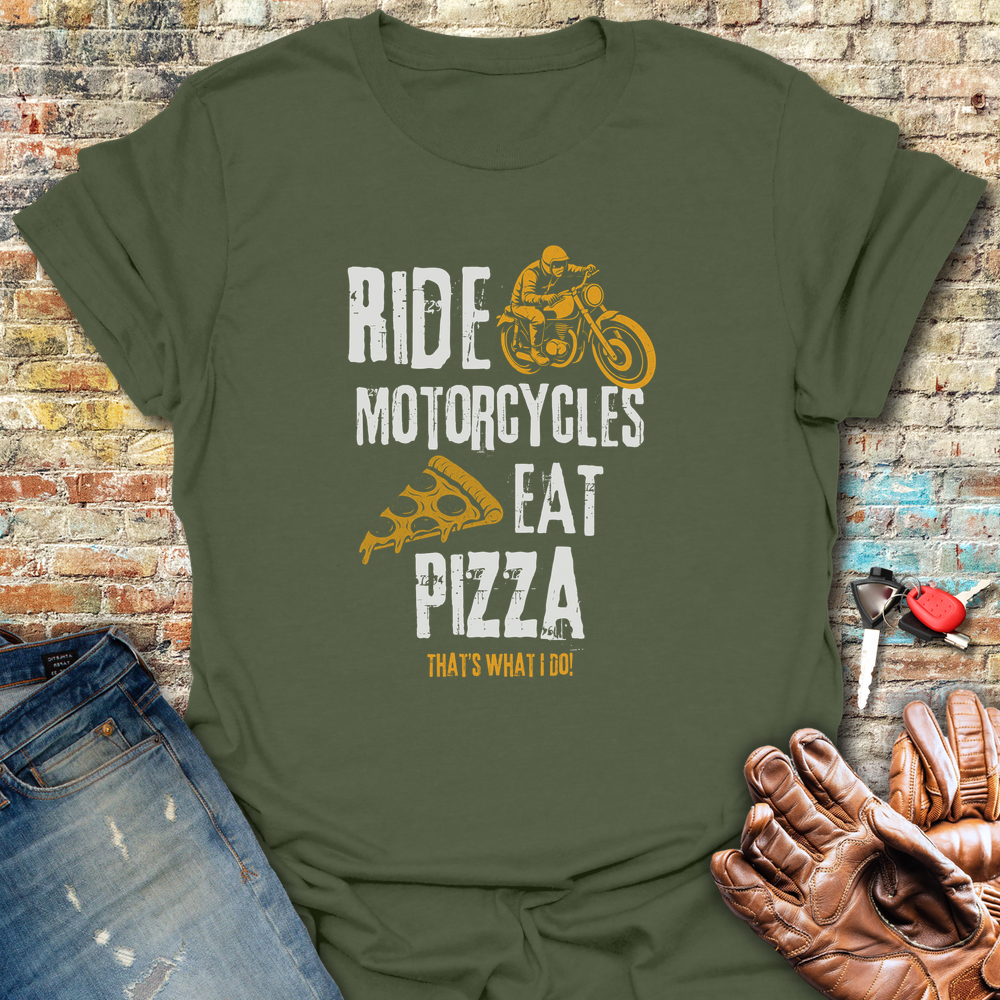 Eat Pizza T-Shirt - Military Green