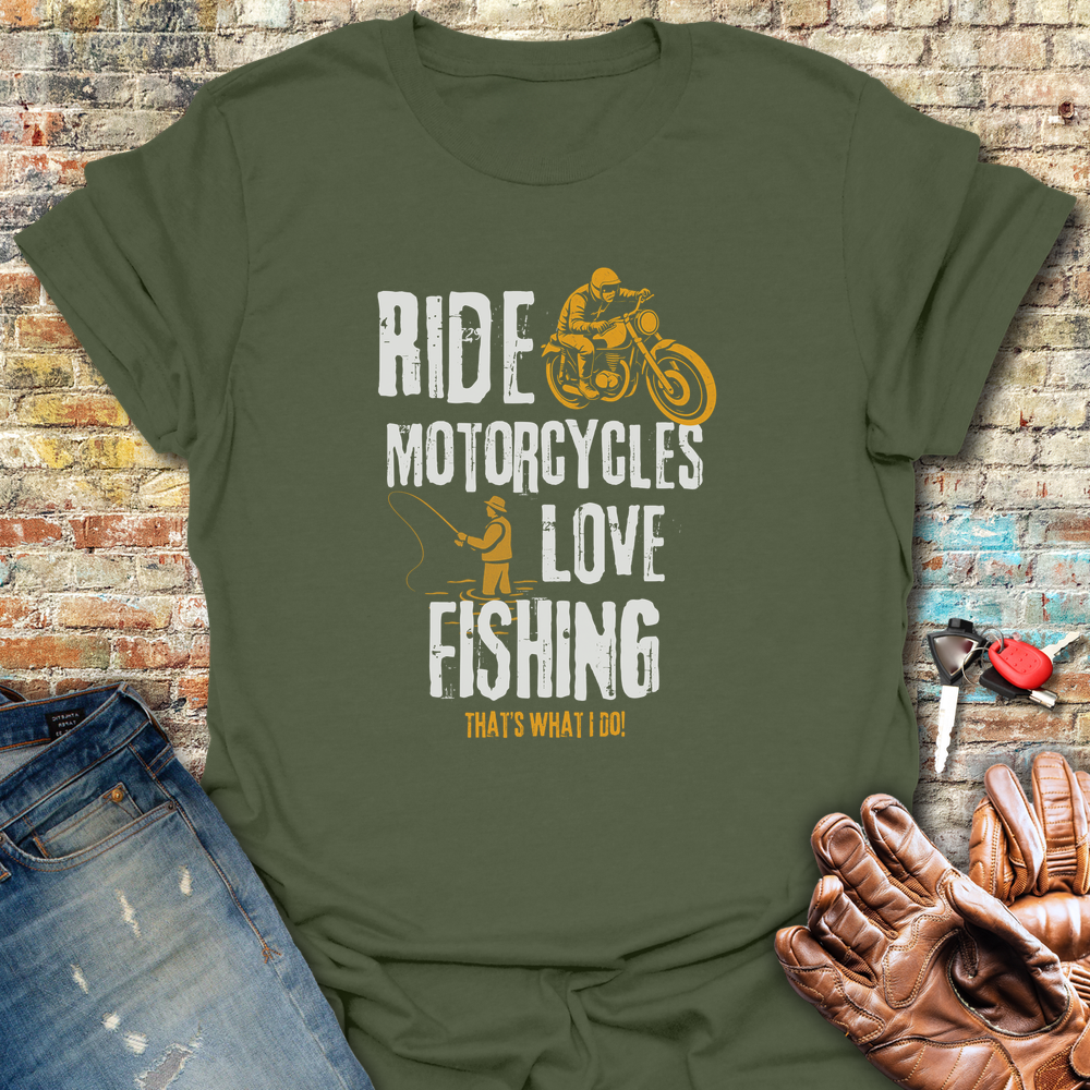 Love Fishing T-Shirt - Military Green
