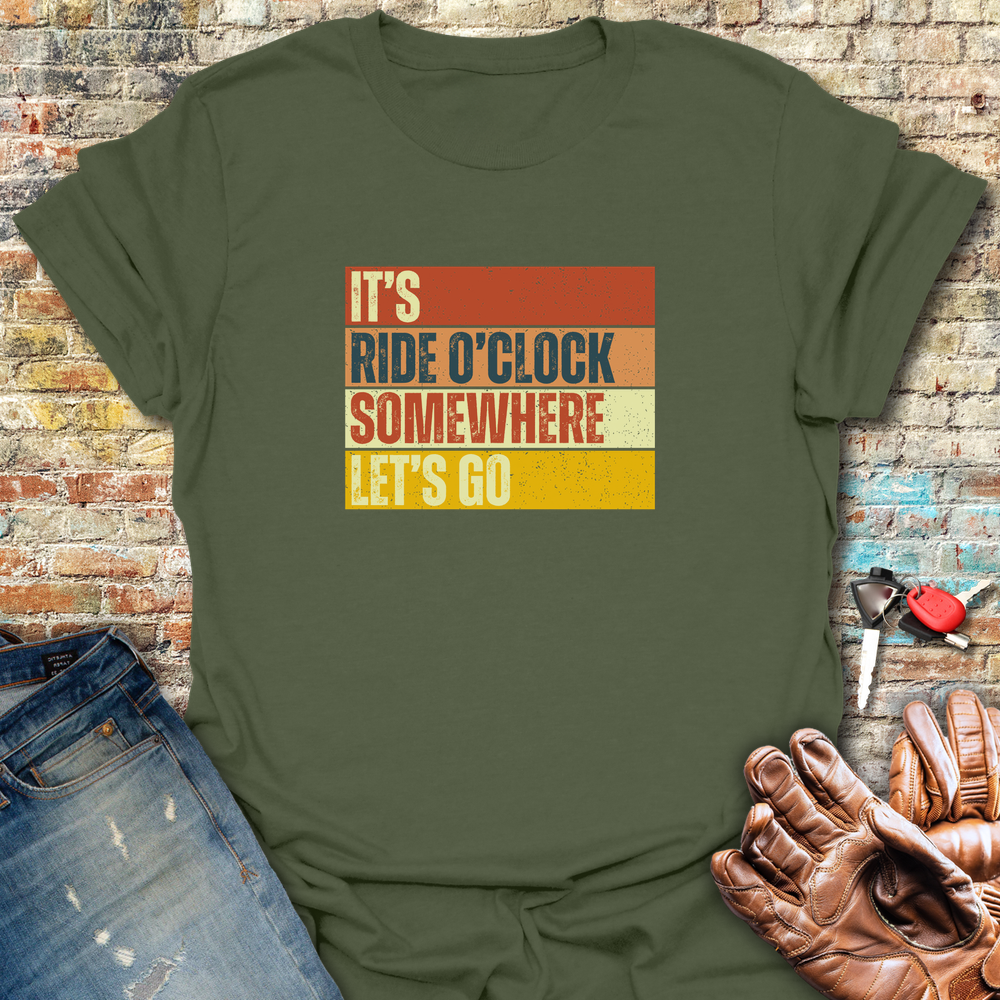 Let S Go Block T-Shirt - Military Green