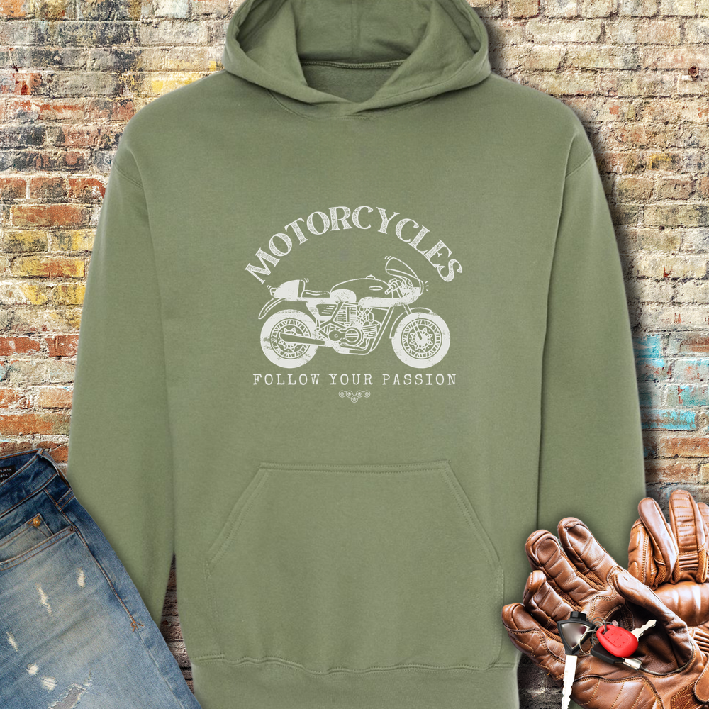 Follow Your Passion Classic Dark Hoodie - Military Green