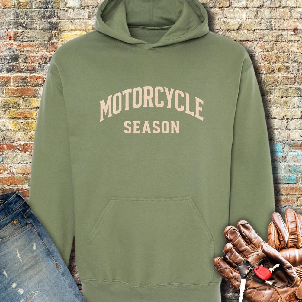 Motorcycle Season Hoodie - Military Green
