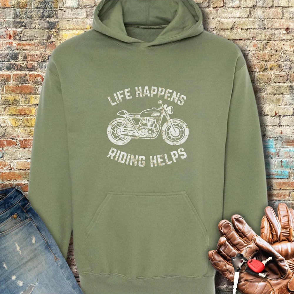 Life Happens Hoodie - Military Green