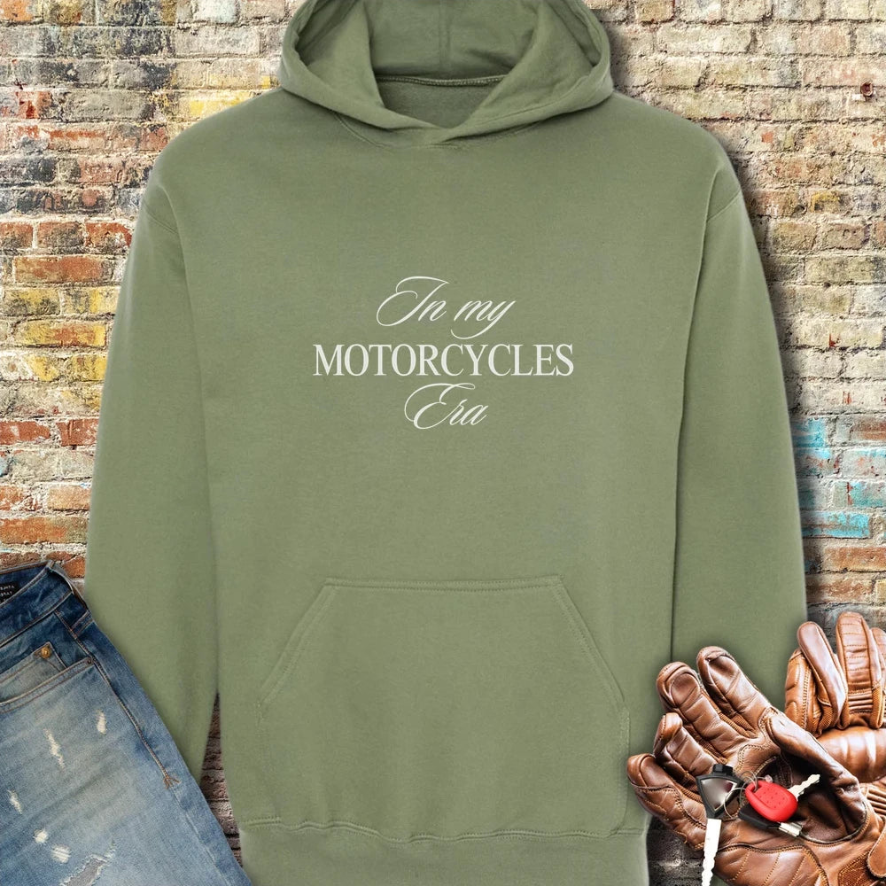 In My Motorcycles Era Hoodie - Military Green