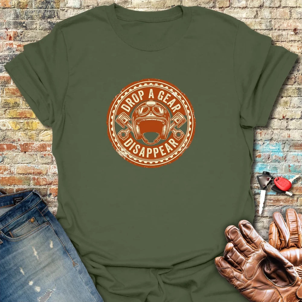 Drop A Gear T-Shirt - Military Green