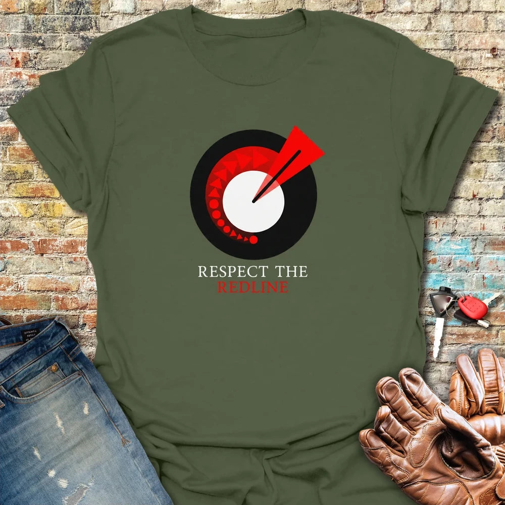 Respect The Redline T-Shirt - Military Green
