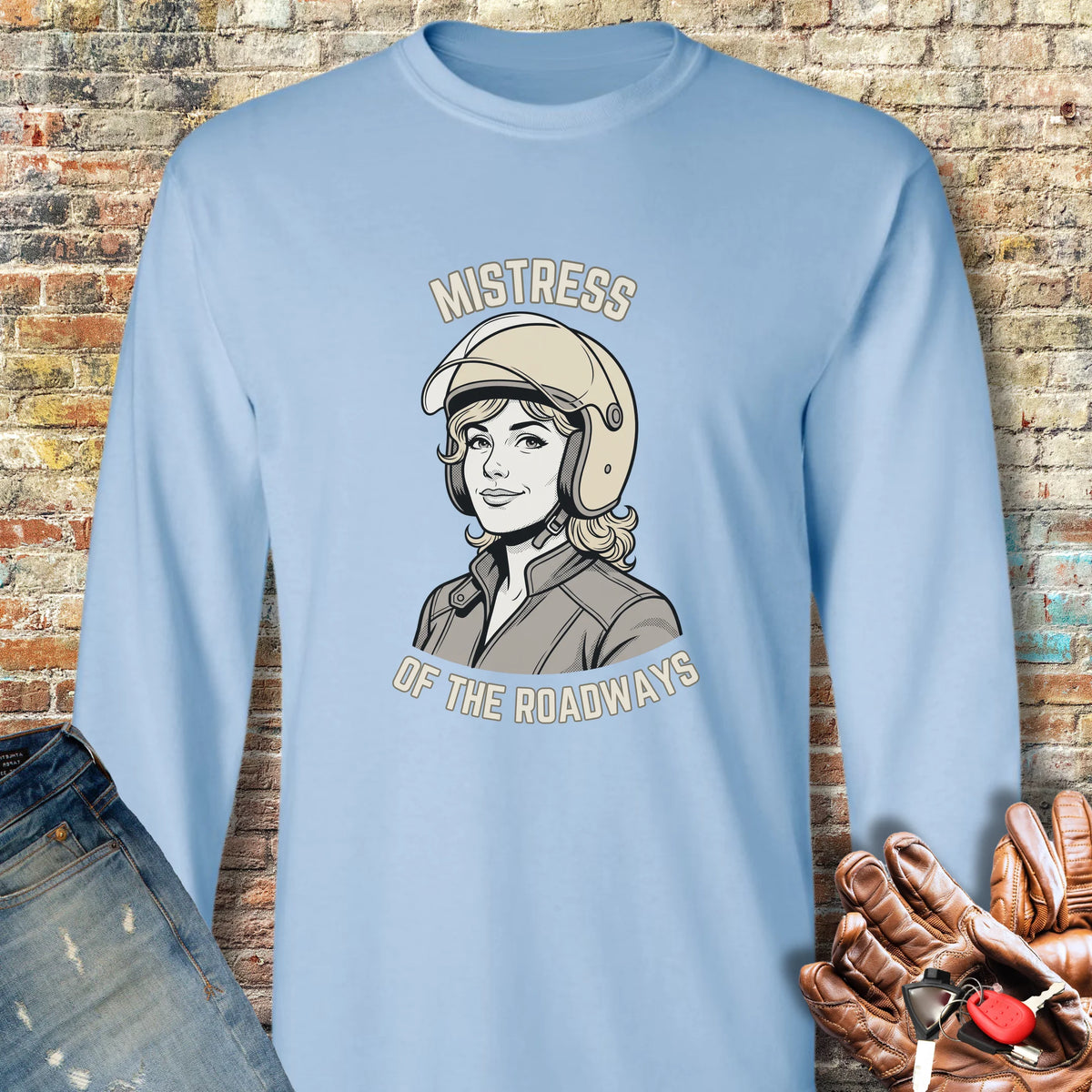 Mistress of the Roadways Long Sleeve T-Shirt - Light Blue