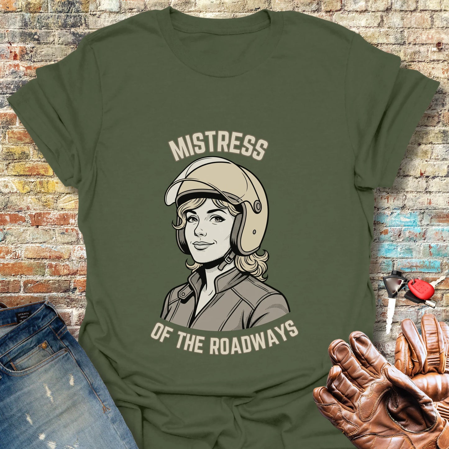 Mistress of the Roadways T-Shirt - Military Green