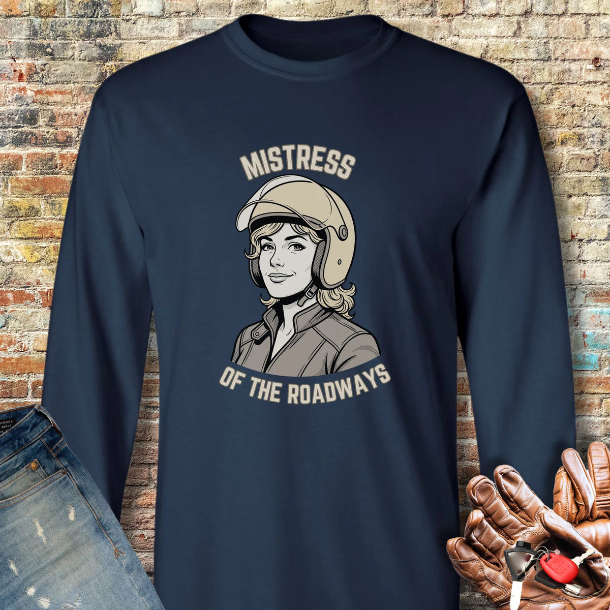 Mistress of the Roadways Long Sleeve T-Shirt - Navy