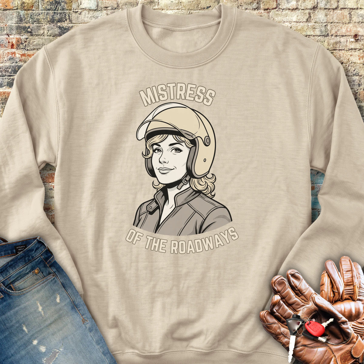 Mistress of the Roadways Sweatshirt - Sand