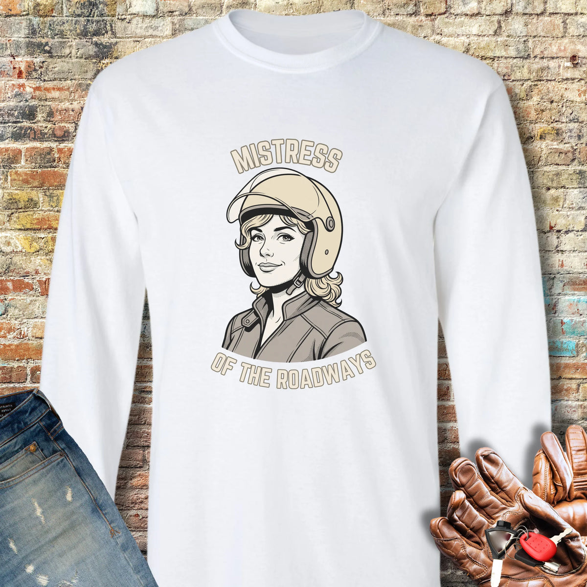 Mistress of the Roadways Long Sleeve T-Shirt - White