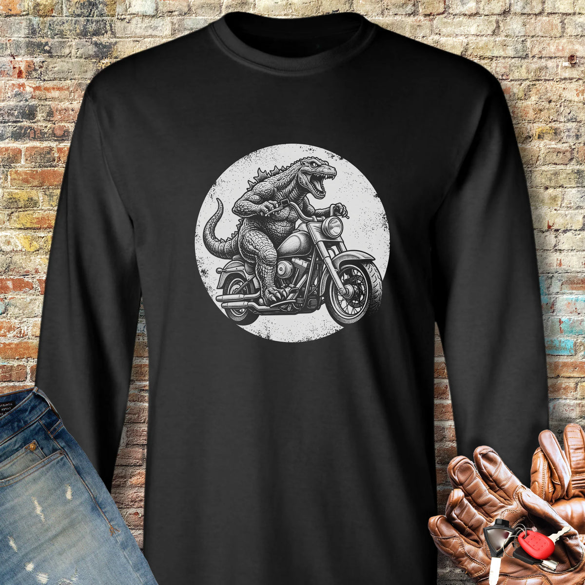 Monster Ride Long Sleeve T-Shirt - Black