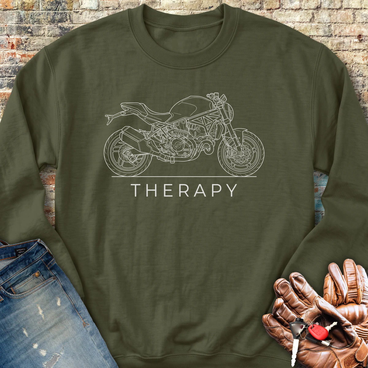 Monster Therapy Sweatshirt - Military Green