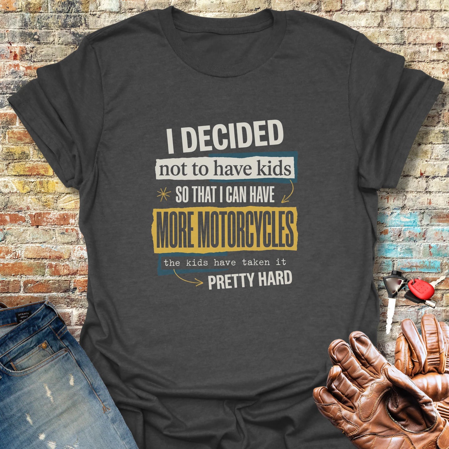 More Motorcycles T-Shirt - Dark Heather