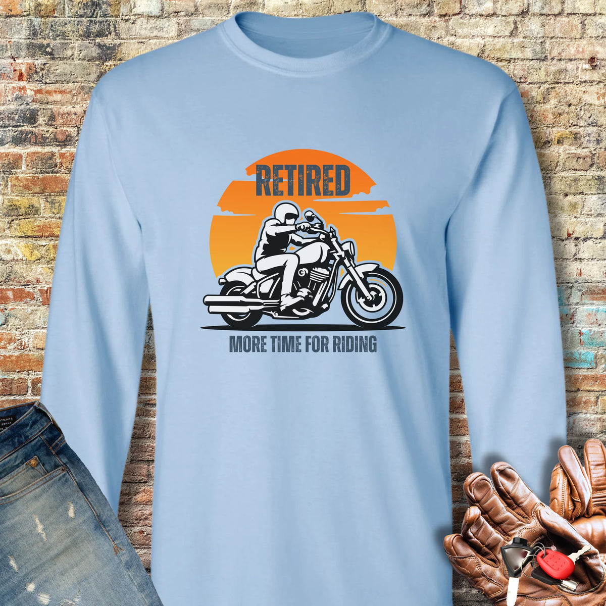 More Time Long Sleeve T-Shirt - Light Blue