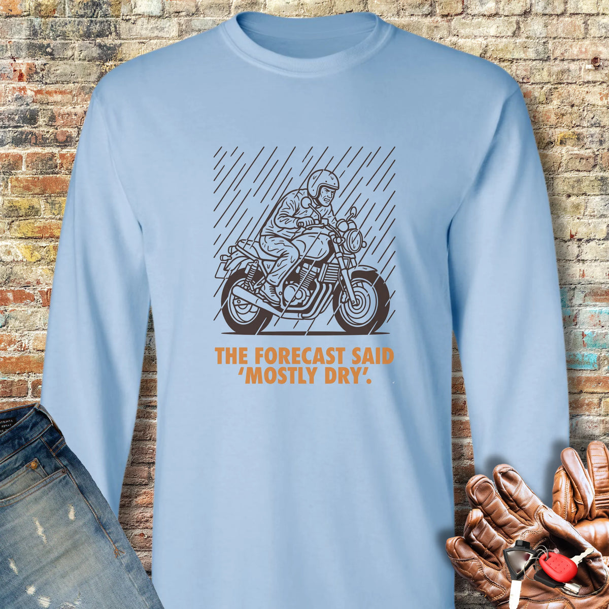 Mostly Dry Long Sleeve T-Shirt - Light Blue