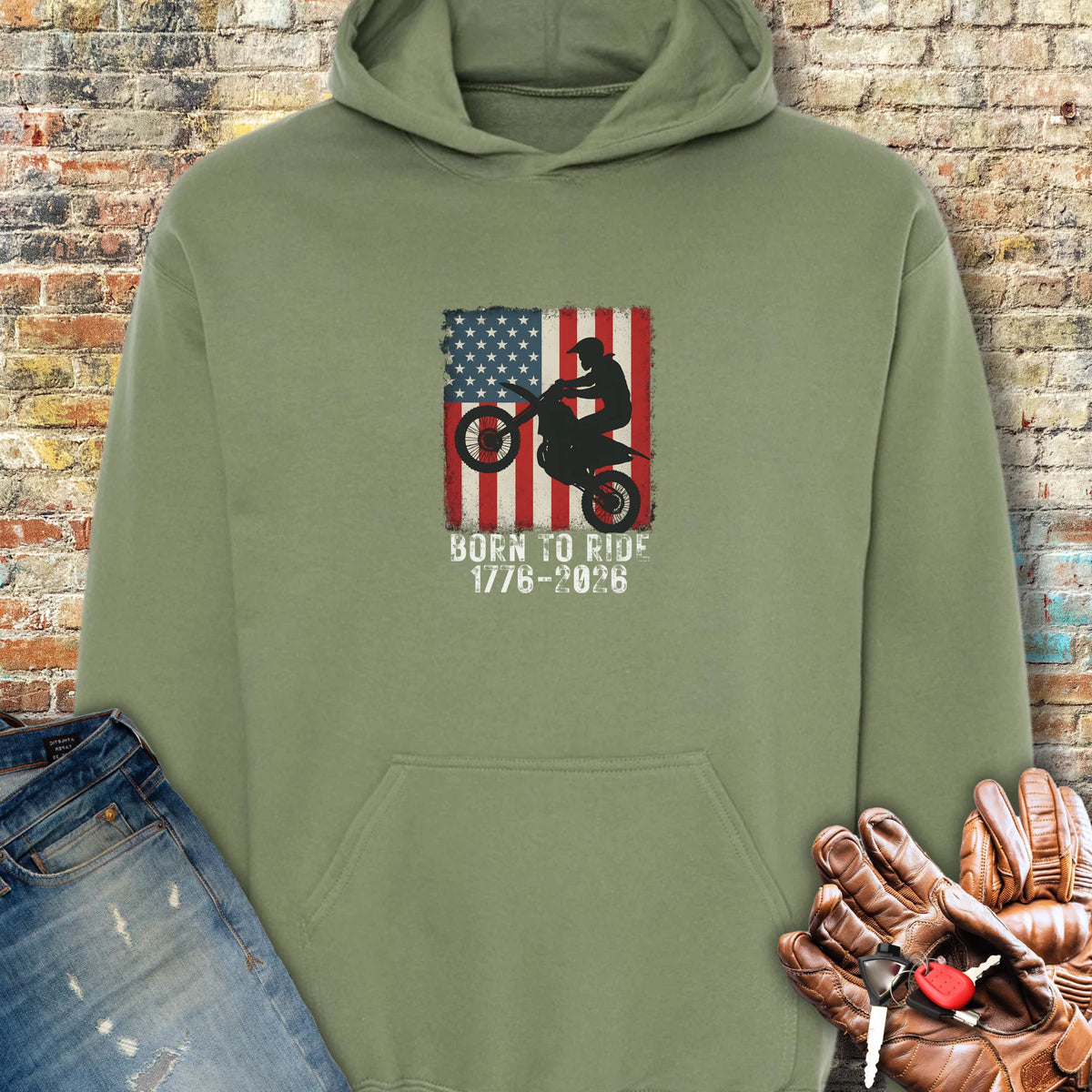 MotoX 250 Hoodie - Military Green