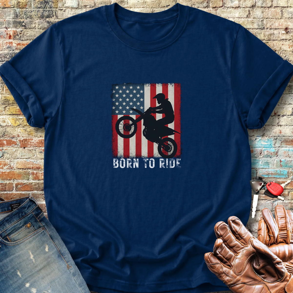 MotoX USA Classic T-Shirt - Navy