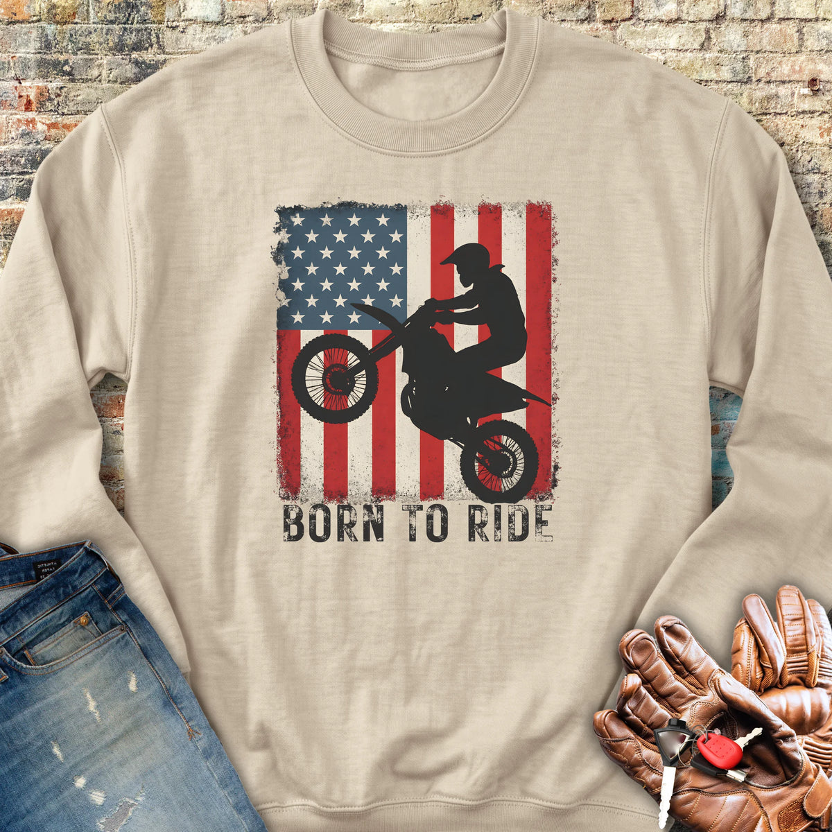 MotoX USA Sweatshirt - Sand