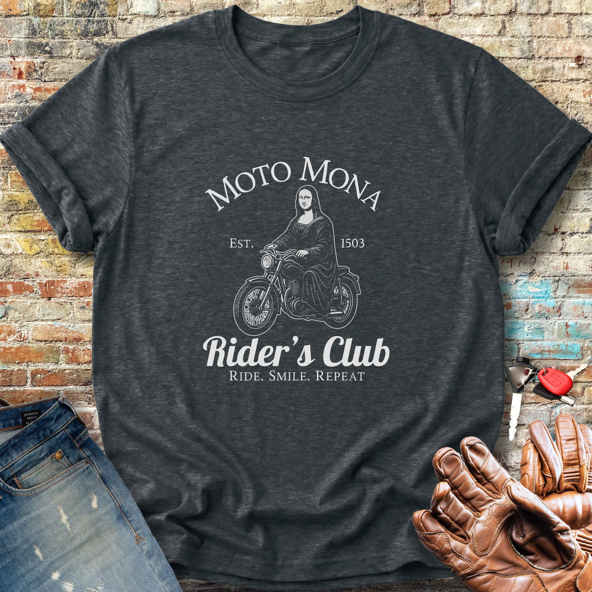 Moto Mona Classic T-Shirt - Dark Heather
