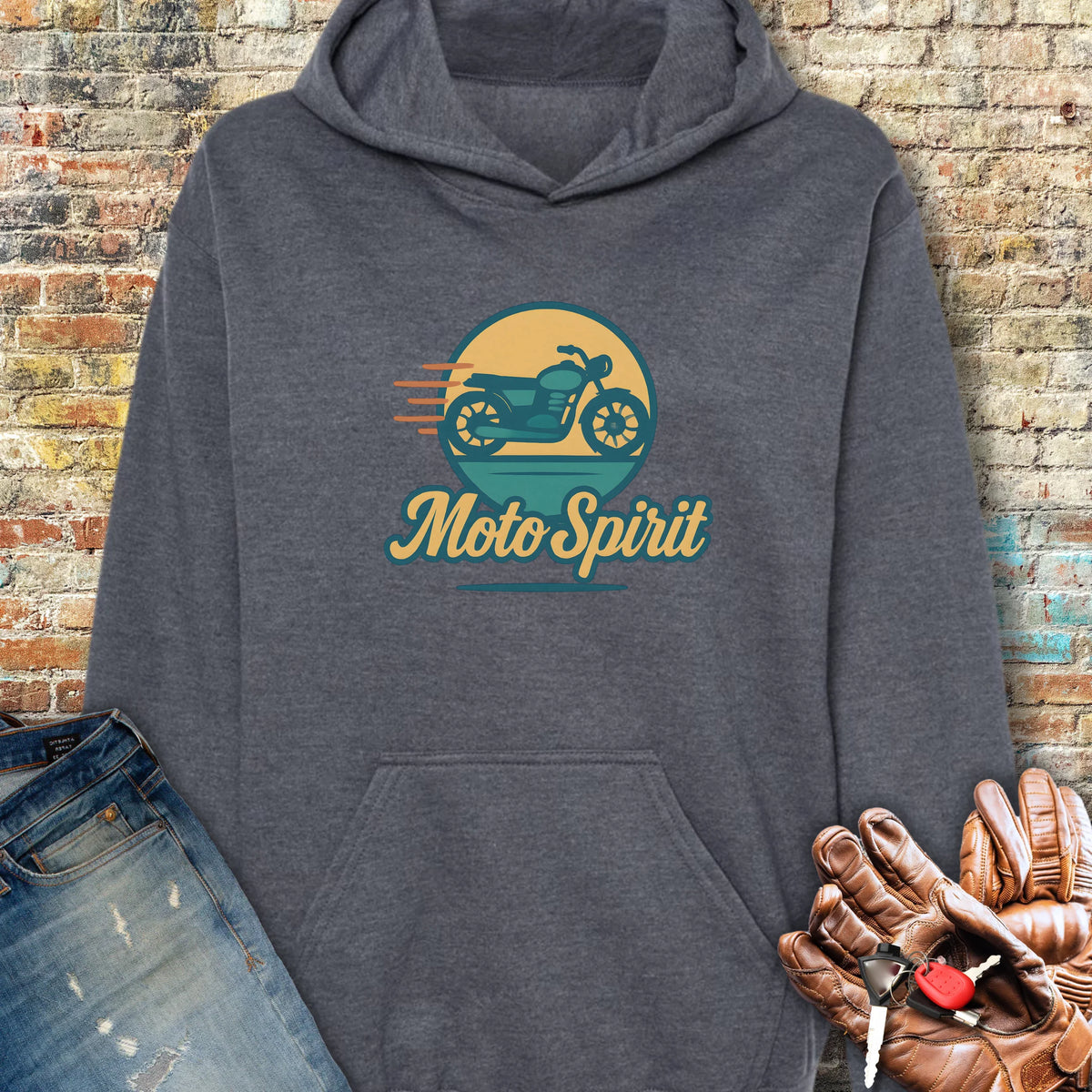 Moto Spirit Hoodie - Dark Heather