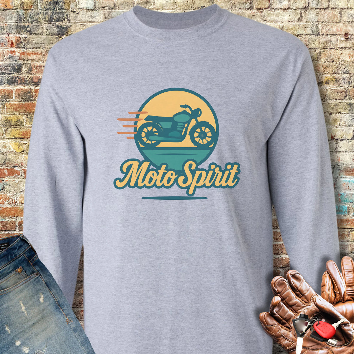 Moto Spirit Long Sleeve T-Shirt - Sport Grey