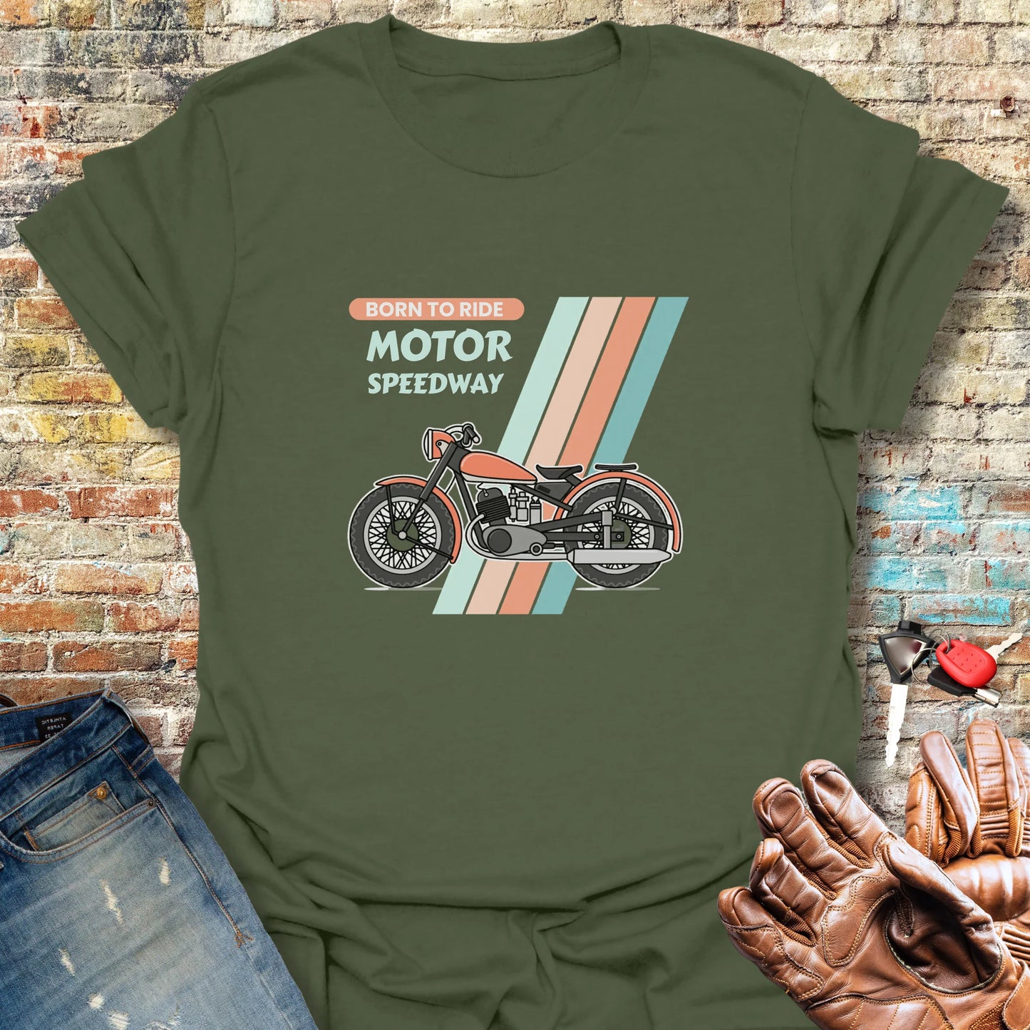 Motor Speedway T-Shirt - Military Green