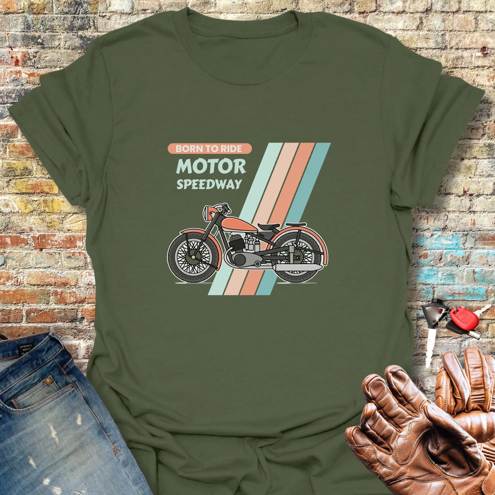 Motor Speedway T-Shirt - Military Green