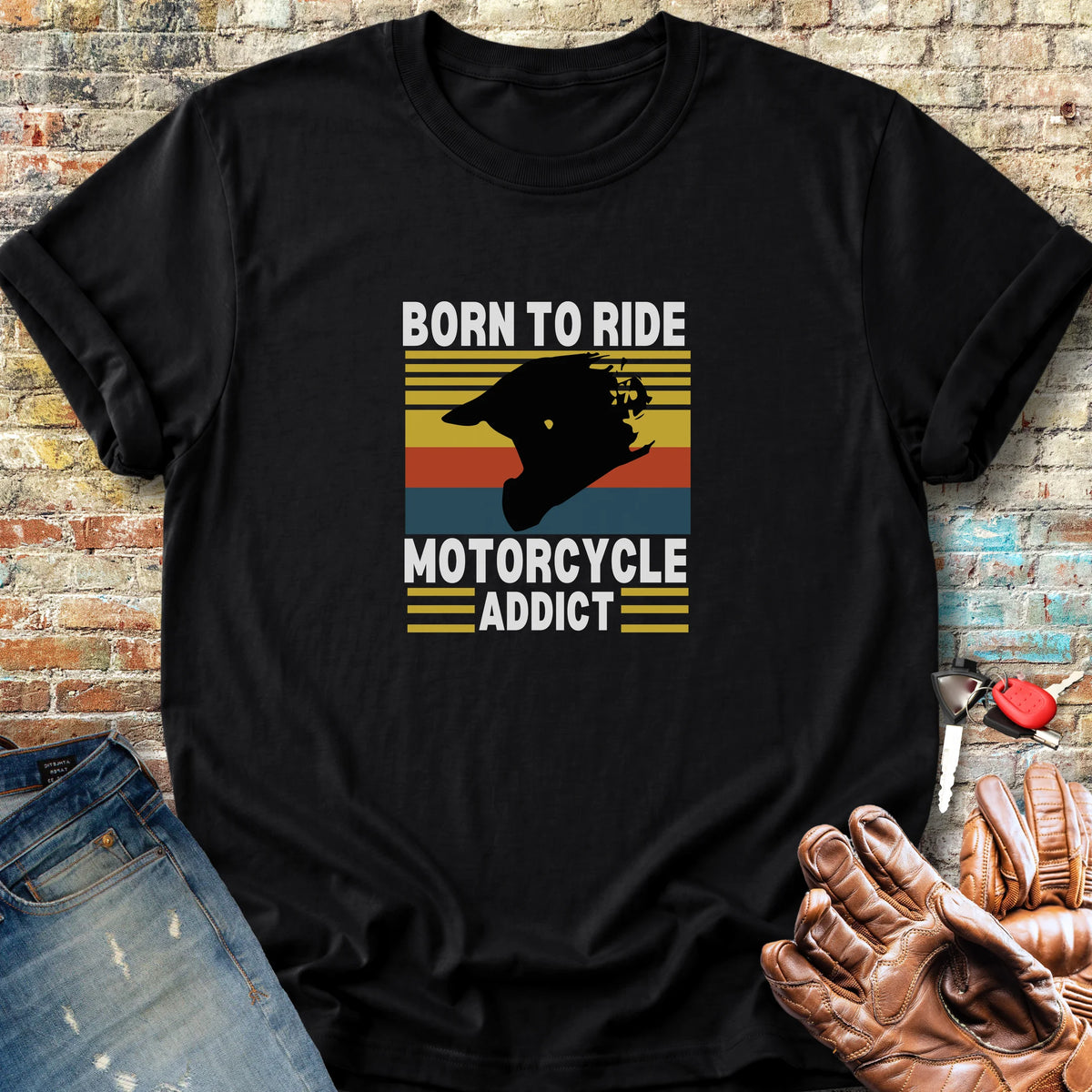 Motorcycle Addict Classic T-Shirt - Black