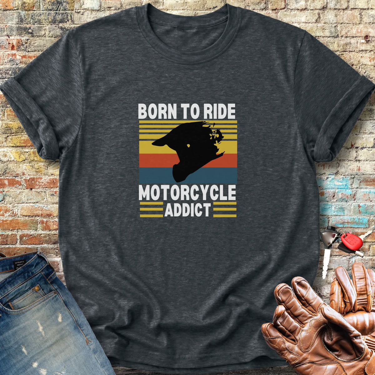 Motorcycle Addict Classic T-Shirt - Dark Heather
