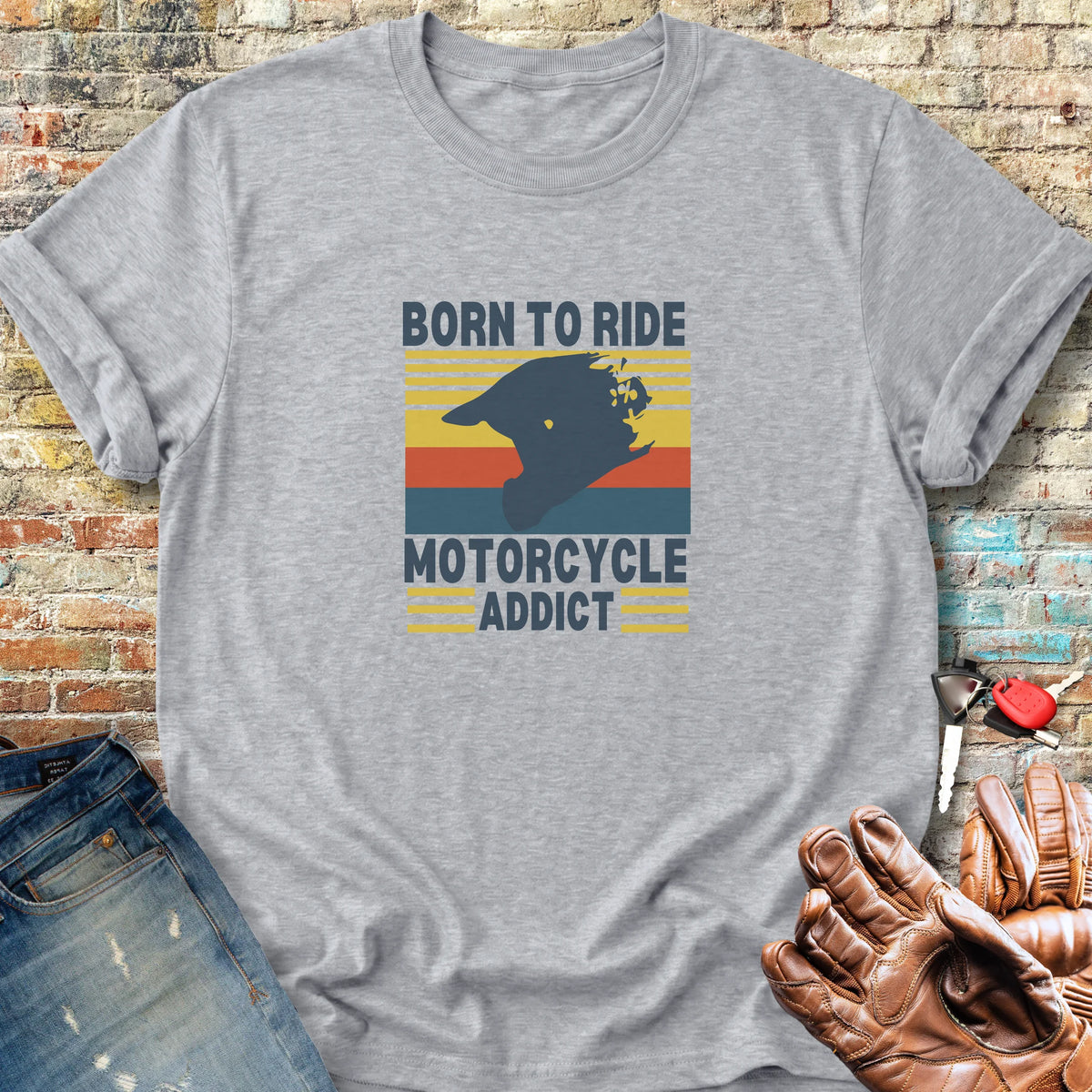 Motorcycle Addict Classic T-Shirt - Sport Grey