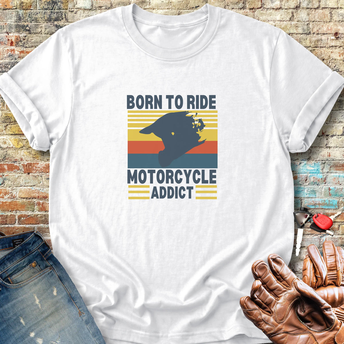 Motorcycle Addict Classic T-Shirt - White