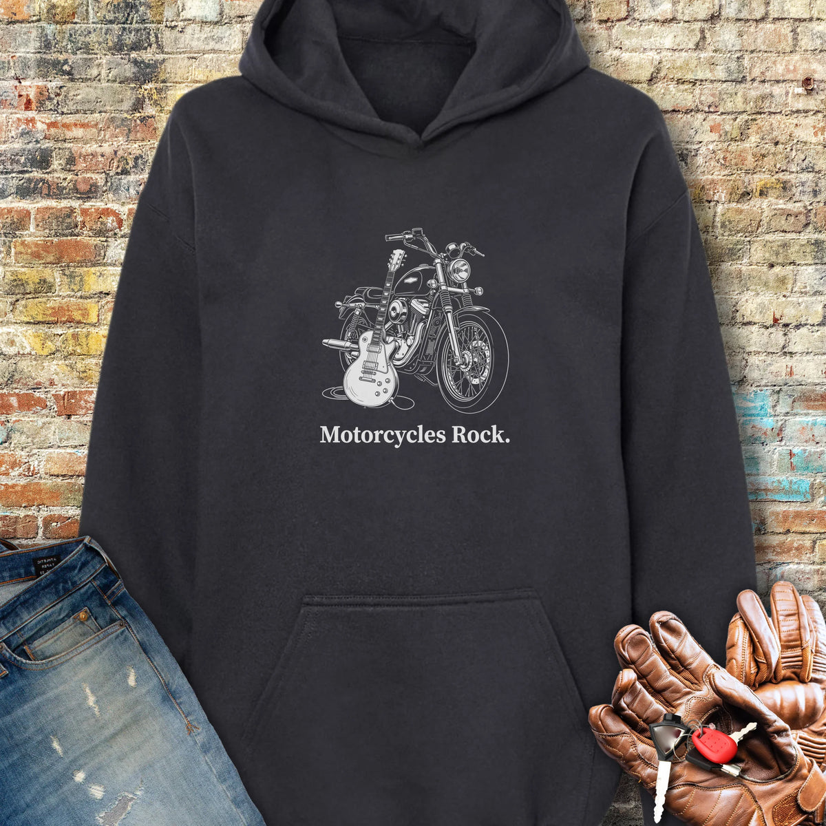 Motorcycle Axe Hoodie - Black