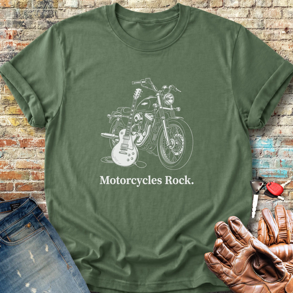 Motorcycle Axe Classic T-Shirt - Military Green