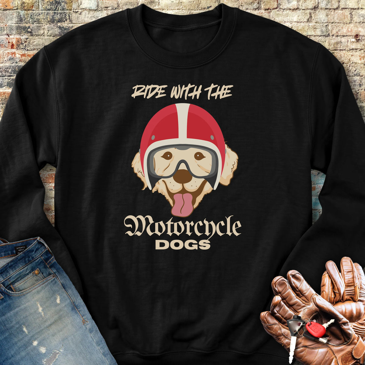 Motorcycle Dogs Sweatshirt - Black