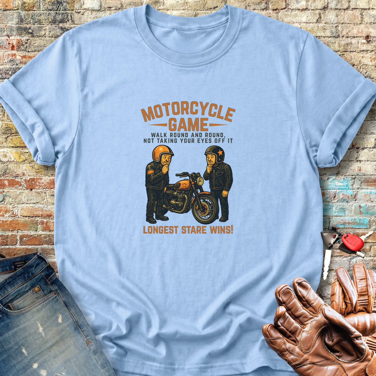 Motorcycle Game Classic T-Shirt - Light Blue