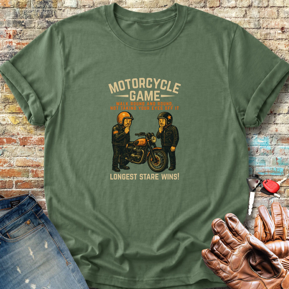 Motorcycle Game Classic T-Shirt - Military Green