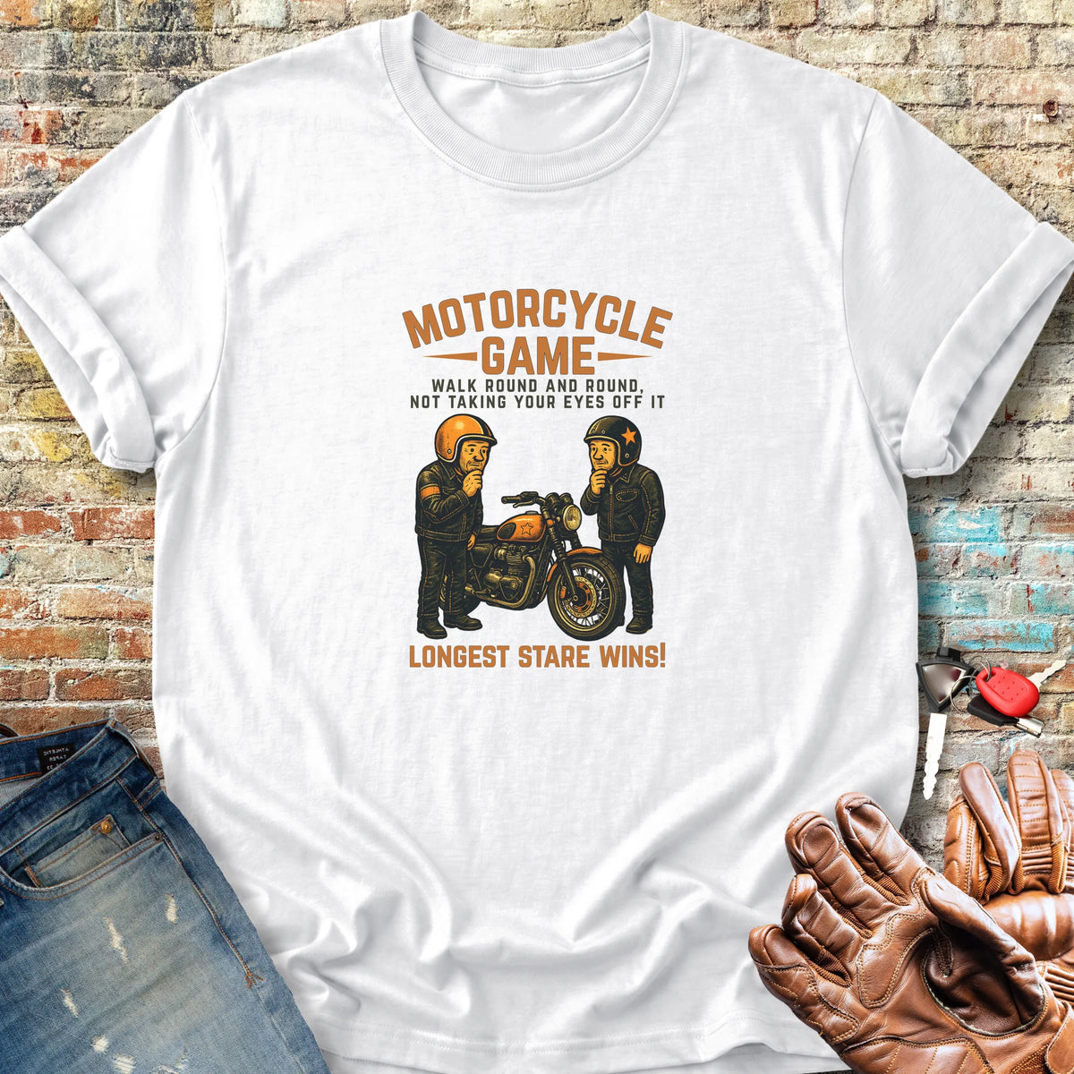 Motorcycle Game Classic T-Shirt - White