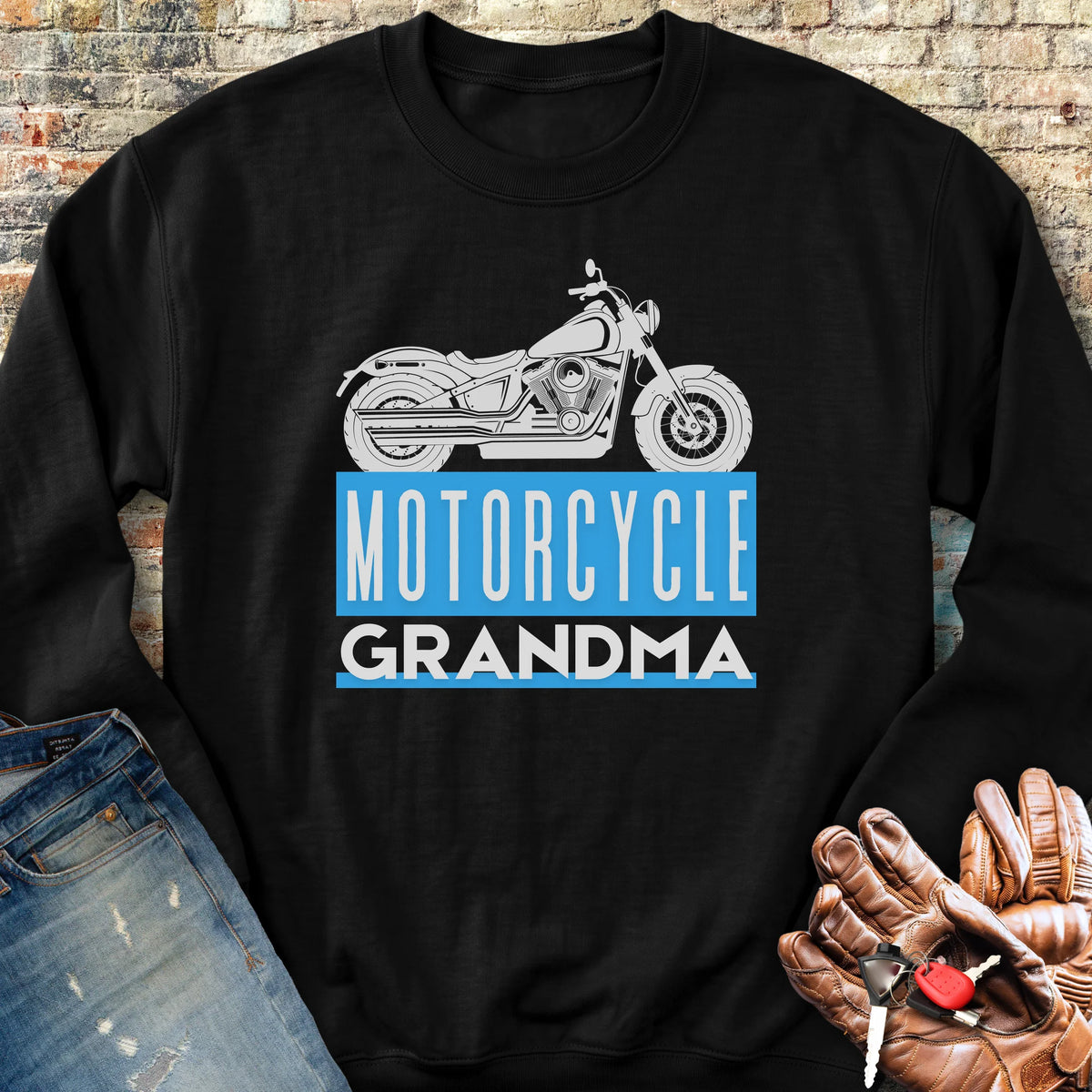 Motorcycle Grandma Sweatshirt - Black