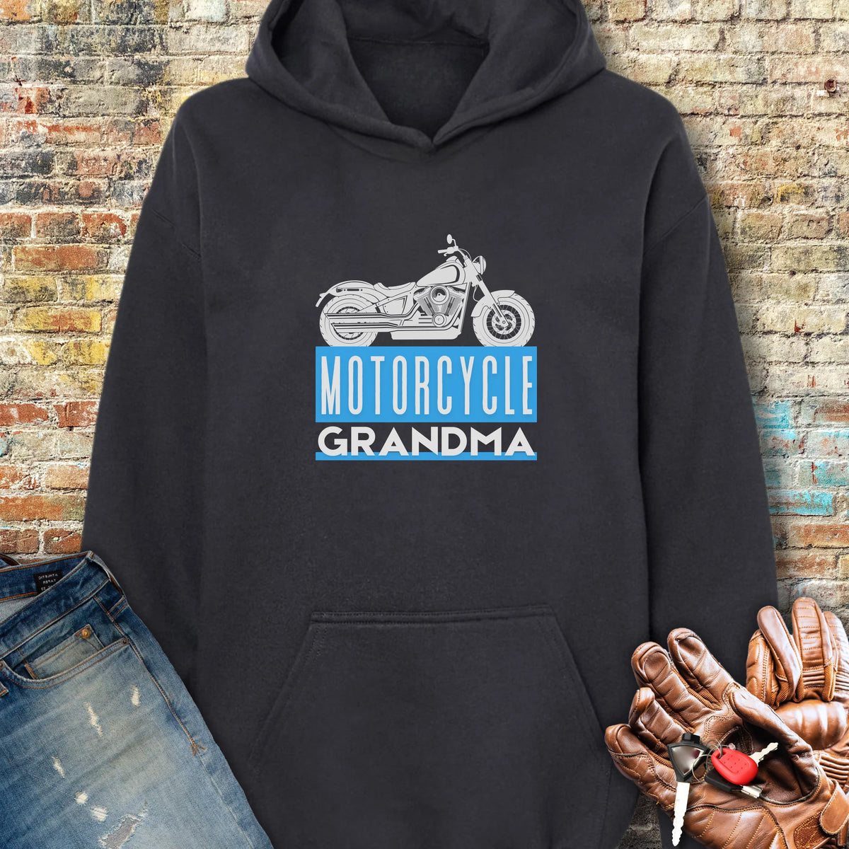 Motorcycle Grandma Hoodie - Black