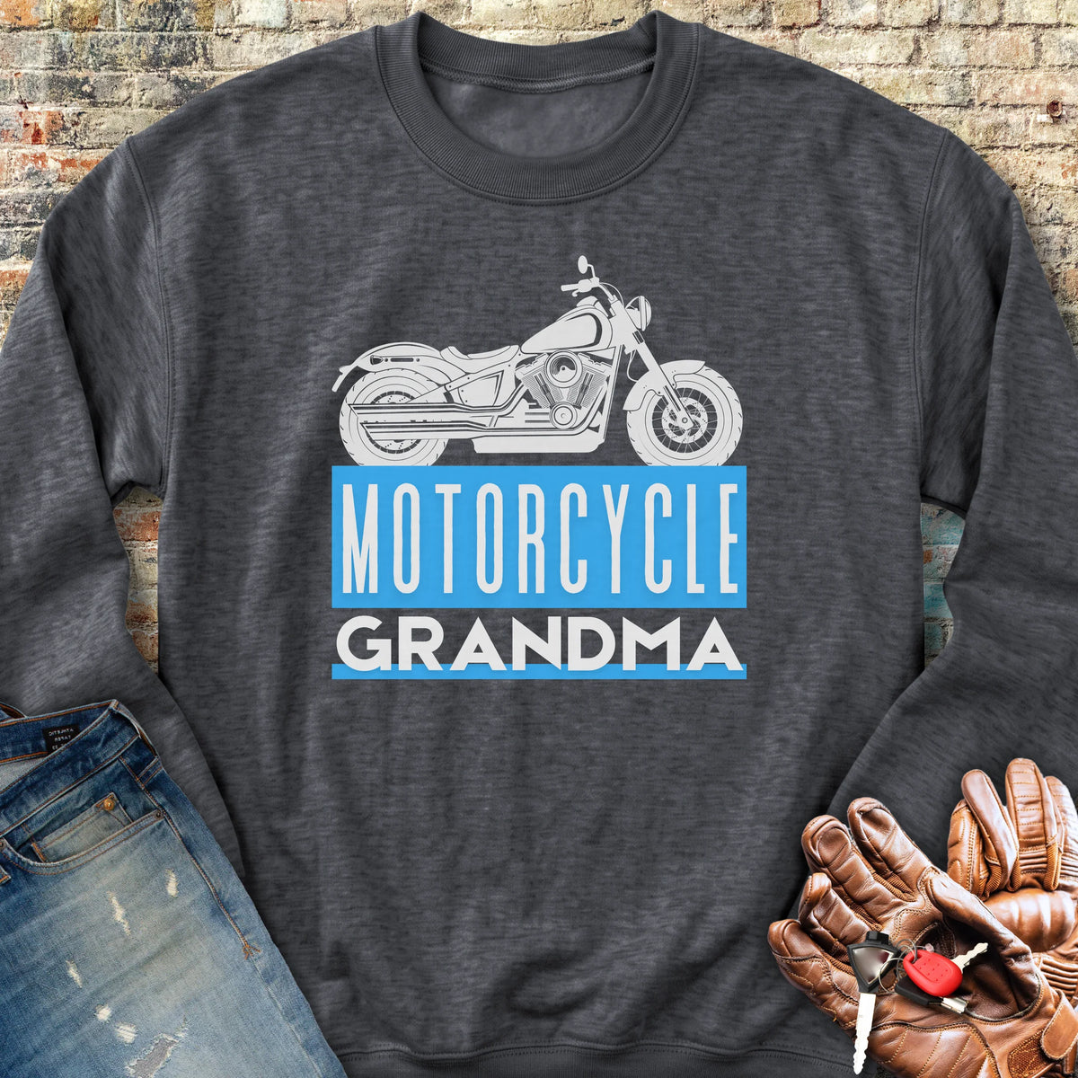 Motorcycle Grandma Sweatshirt - Dark Heather