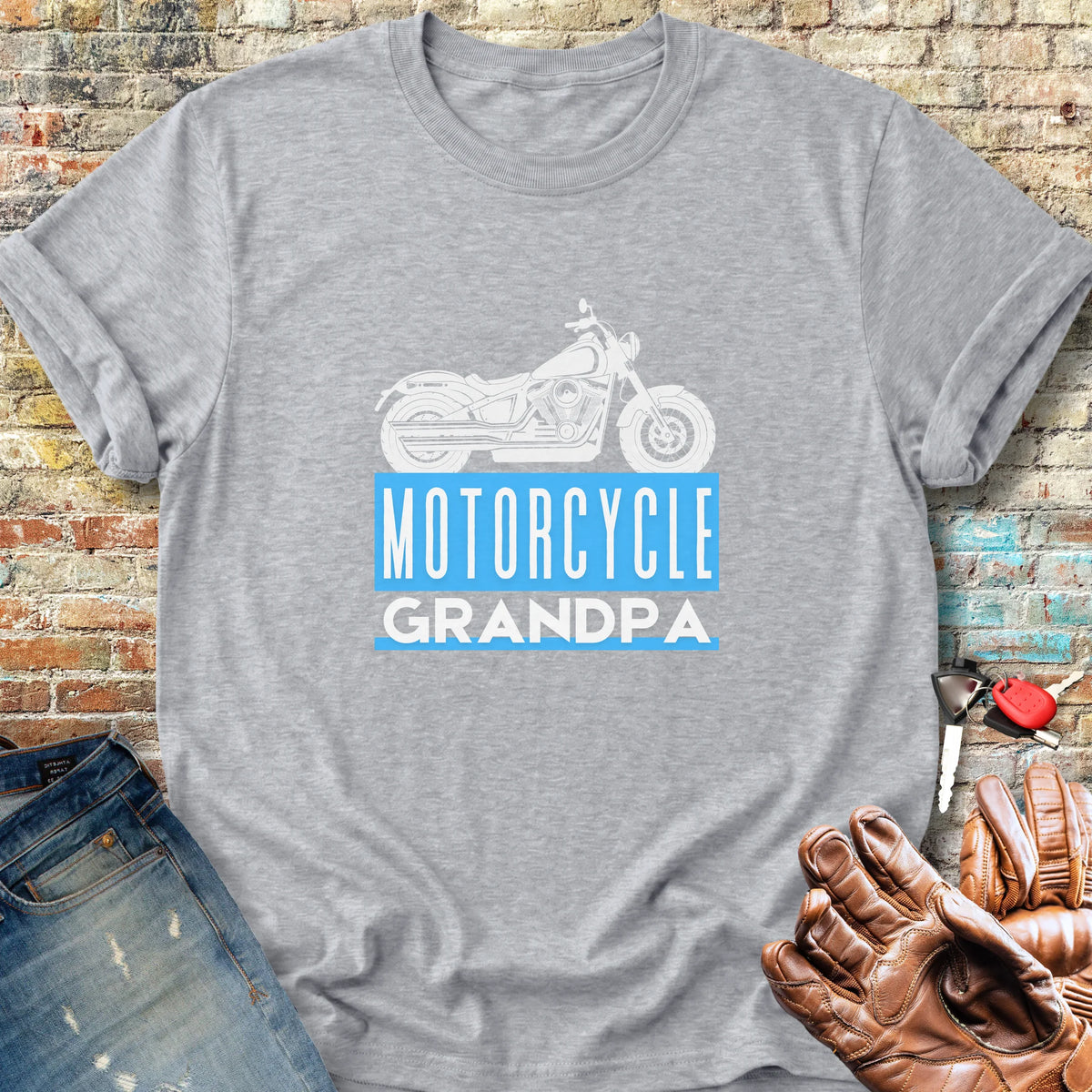 Motorcycle Grandpa Classic T-Shirt - Sport Grey